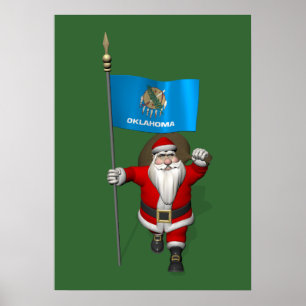 Jultomten med tecken på Oklahoma Poster