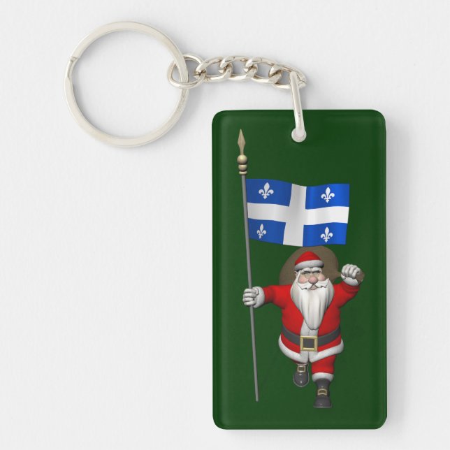Jultomten med tillstånd för Québec CDN Nyckelring (Framsidan)