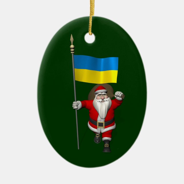 Jultomten med Ukrainas samtycke Julgransprydnad Keramik (Framsidan)