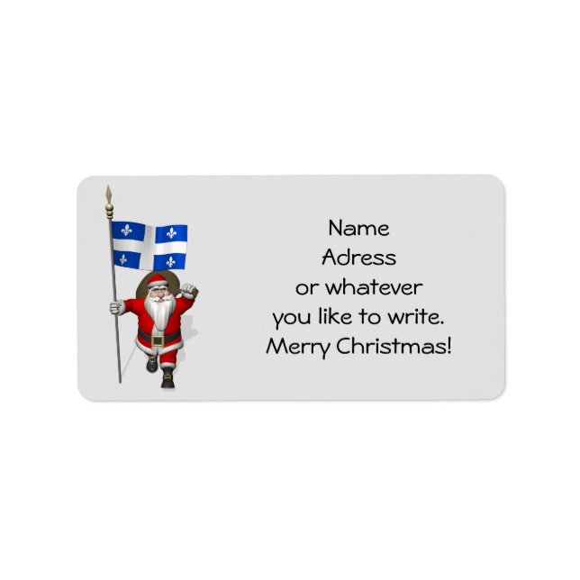 Jultomten med uppdrag av Quebec Adressetikett (Framsidan)