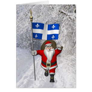 Jultomten med uppdrag av Quebec Hälsningskort