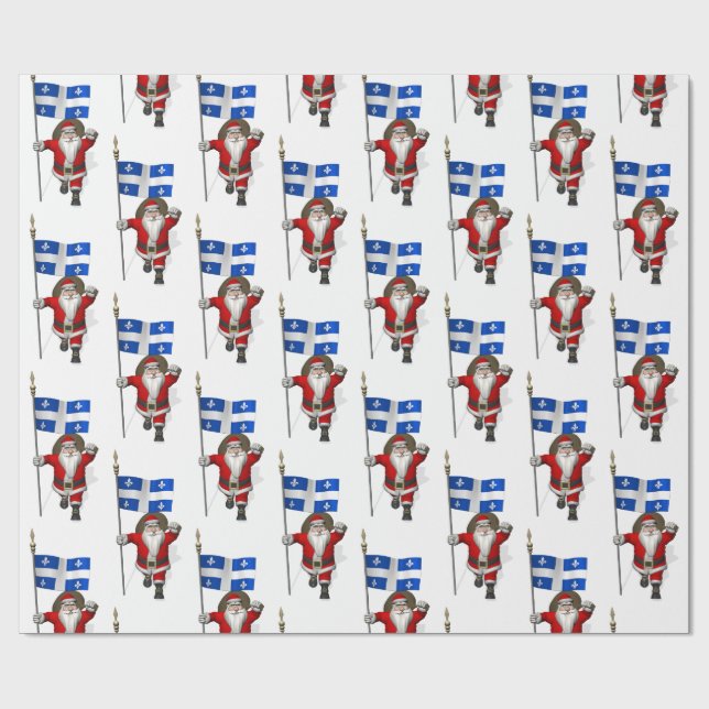 Jultomten med uppdrag av Quebec Presentpapper (Platt)