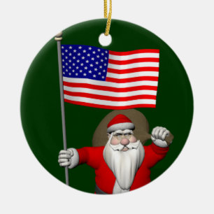 Jultomten med USA:s samtycke Julgransprydnad Keramik