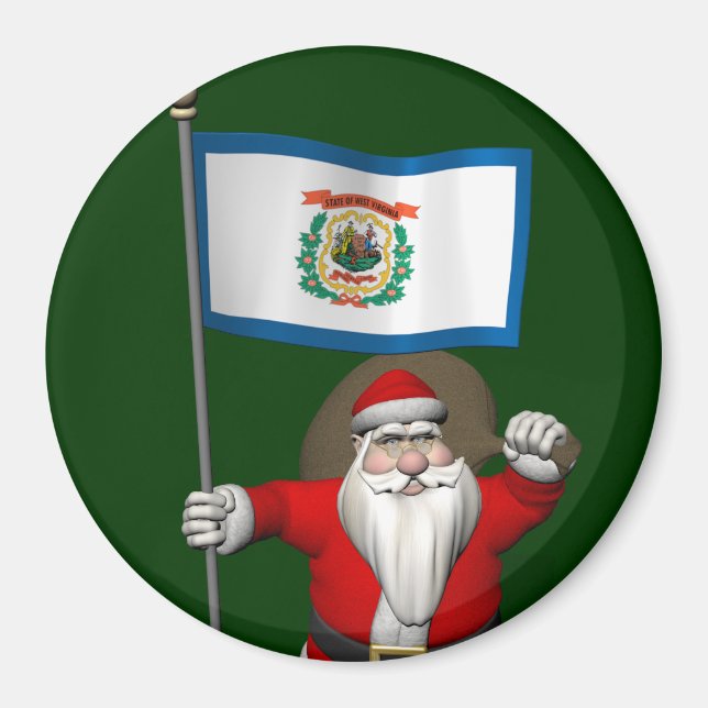 Jultomten med Väster Virginia Magnet (Framsidan)