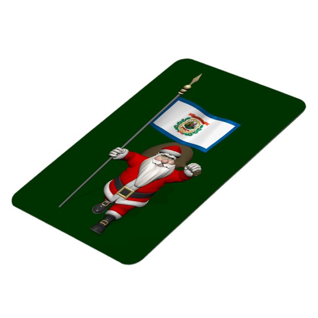 Jultomten med Väster Virginia Magnet (Vänstra Sidan)