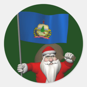 Jultomten med Vermont Runt Klistermärke