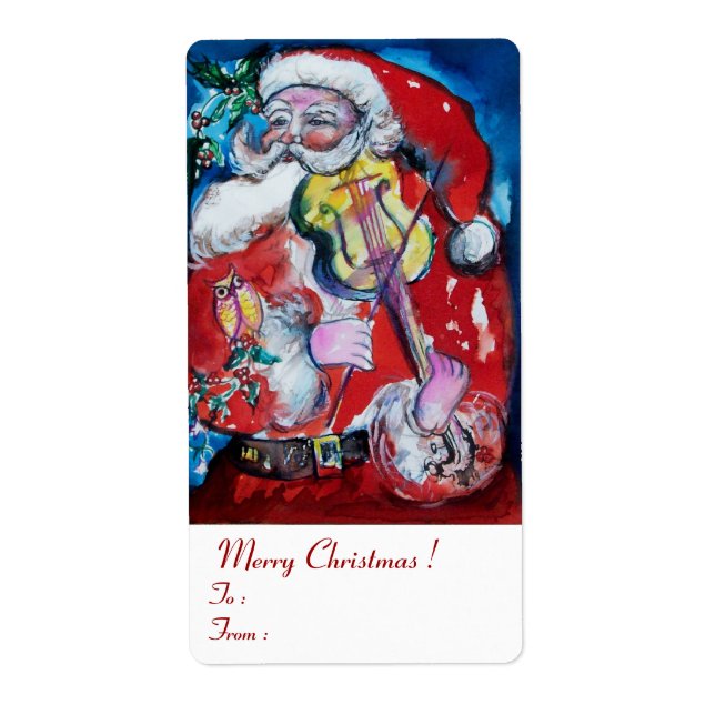 JULTOMTEN MED VIOLIN Musical Jul Fraktsedel (Framsidan)