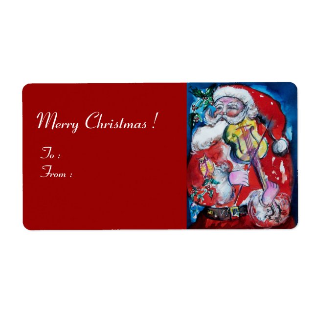 JULTOMTEN MED VIOLIN Musical Jul Red Fraktsedel (Framsidan)