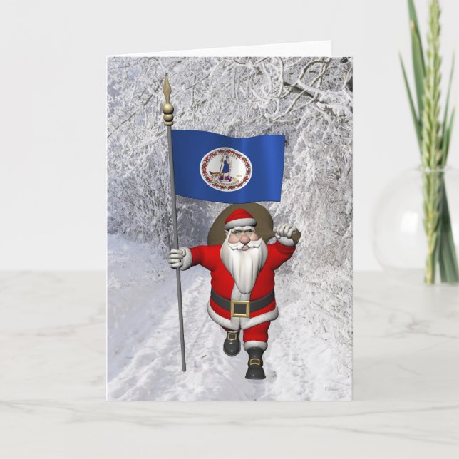 Jultomten med Virginias tecken Helgkort (Framsida)