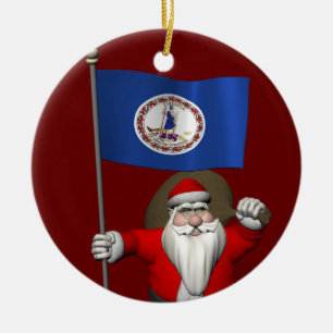 Jultomten med Virginias tecken Julgransprydnad Keramik