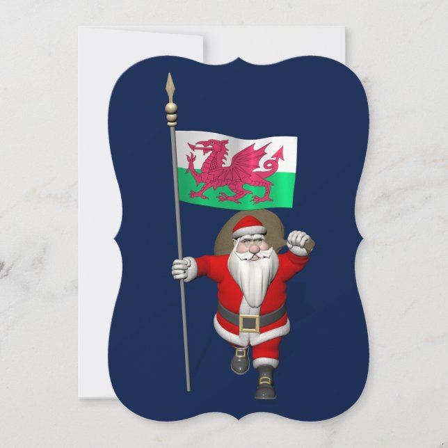 Jultomten med Wales avsikt Julkort (Framsida)