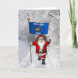 Jultomten med Wiscons tecken Helgkort