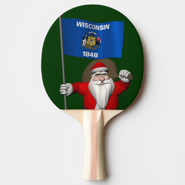 Jultomten med Wisconsin-tecken Pingisracket (Framsidan)