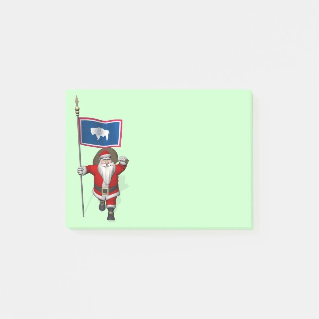 Jultomten med Wyoming som förevändning Post-it Block (Framsida)