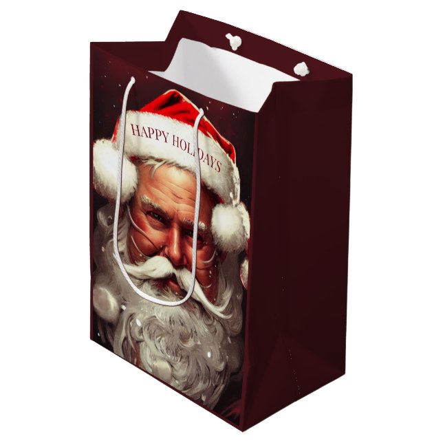 Jultomten Medium Gift Bag (Framsidan Vinklad)