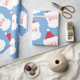 Jultomten Modern minimalistisk blått Presentpapper