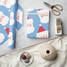 Jultomten Modern minimalistisk blått Presentpapper