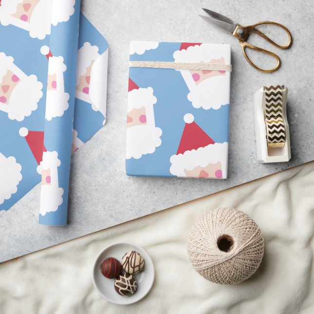 Jultomten Modern minimalistisk blått Presentpapper (Hantverk)