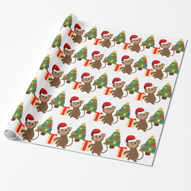 jultomten monkey emoji presentpapper (Utrullad)