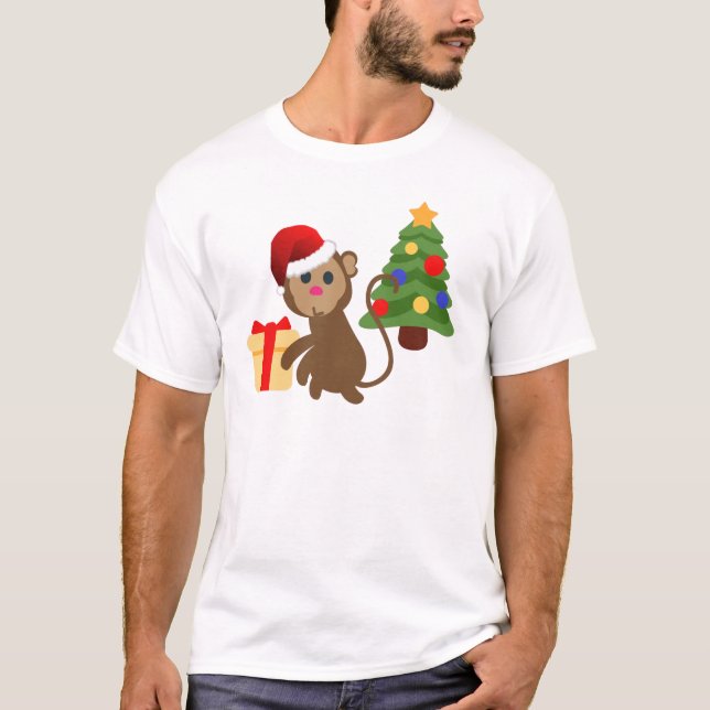 jultomten monkey emoji t-shirt (Framsida)