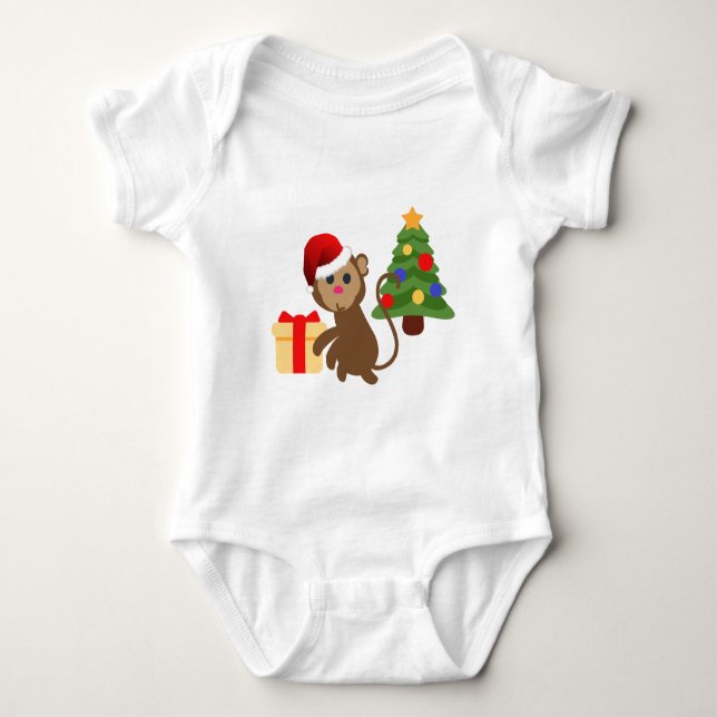 jultomten monkey emoji tee (Framsida)