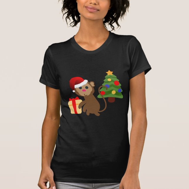 jultomten monkey emoji tee shirt (Framsida)