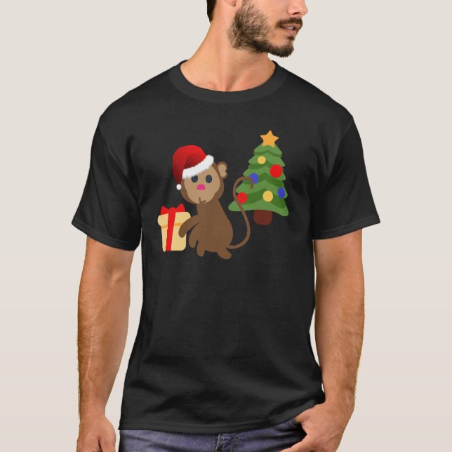 jultomten monkey emoji tee shirt (Framsida)