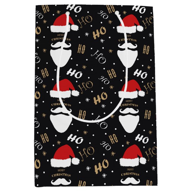 Jultomten Mönster Black Background med Guld (Framsidan)