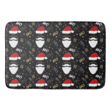 Jultomten Mönster Black Background med Guld