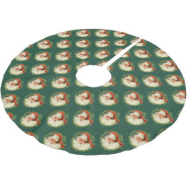 Jultomten Mönster Julgransmatta Borstad Polyester