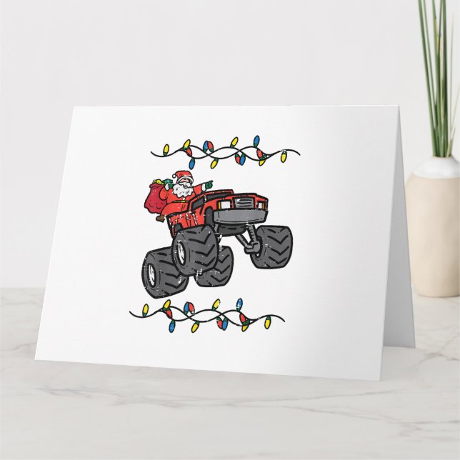 Jultomten Monster Lastbil Boys Kids Småbarn Unga Kort (Framsida)