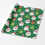 Jultomten Mönster Presentpapper<br><div class="desc">Lustigt Santas med julklampor.</div>