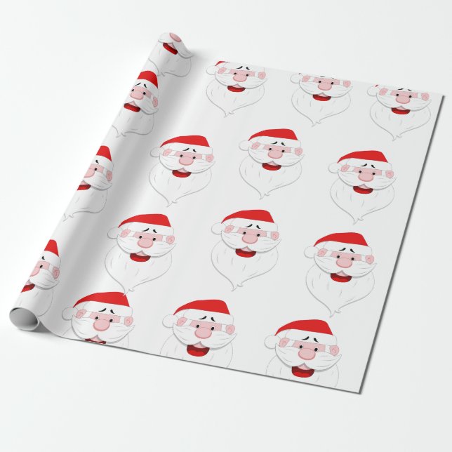 Jultomten Mönster Presentpapper (Utrullad)