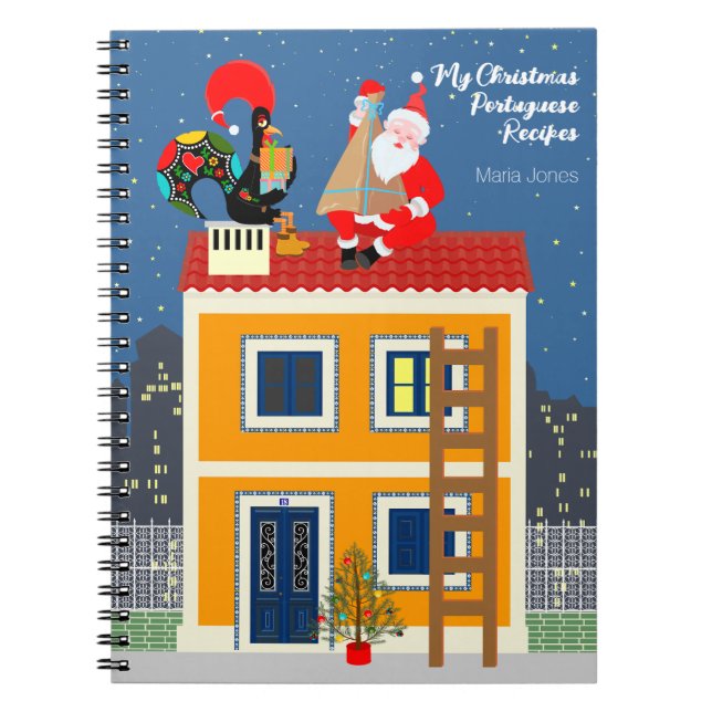 Jultomten möter det portugisiska Tupp Anteckningsbok (Framsidan)