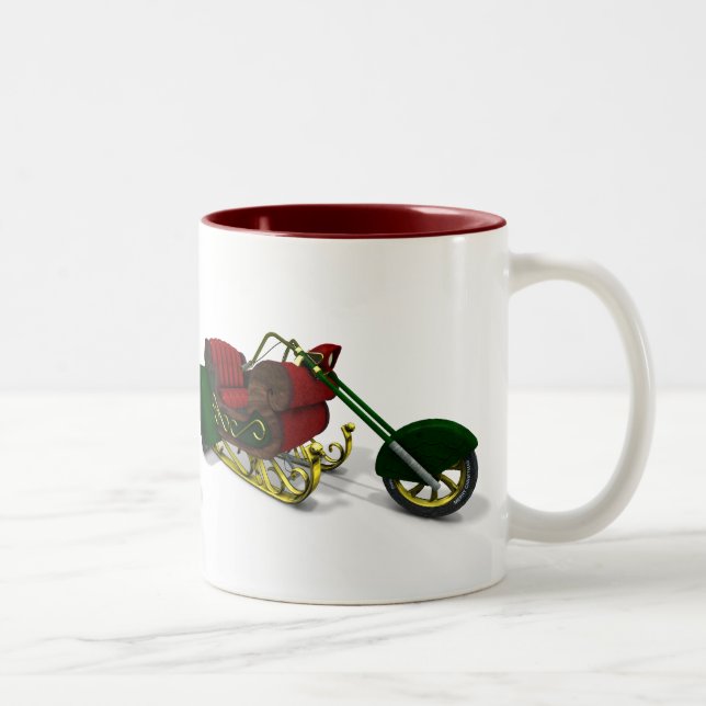 Jultomten Motor Trike Sledge Två-Tonad Mugg (Höger)