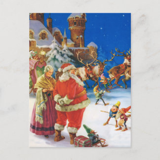 JULTOMTEN & MRS KLAUS I NORDSPOLEN HELG VYKORT