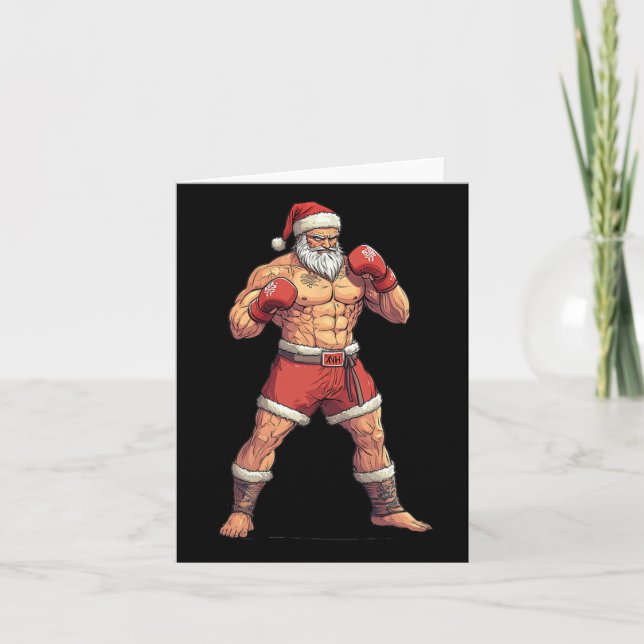 Jultomten Muay Thai - Helgdag-temad jul B Kort (Framsida)