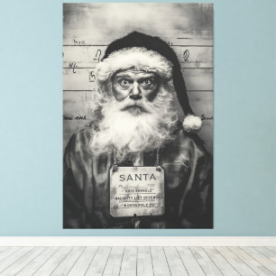 Jultomten Mugshot: Borta fel på Naughty List Canvastryck