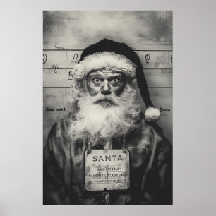 Jultomten Mugshot: Borta fel på Naughty List Poster