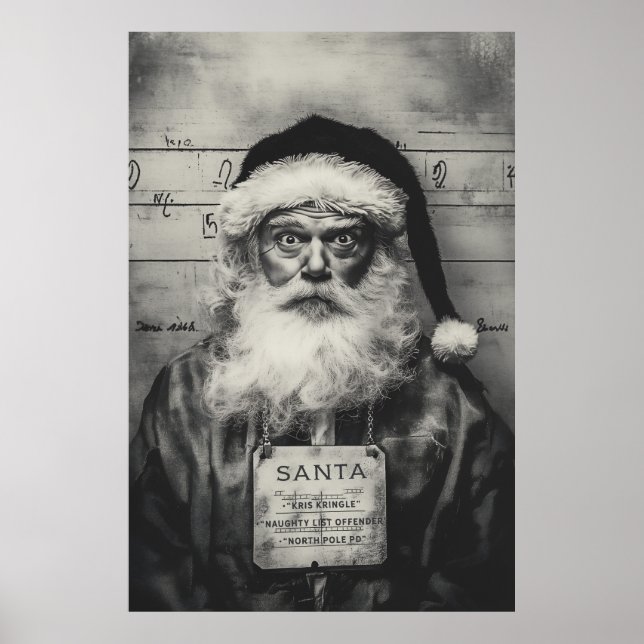 Jultomten Mugshot: Borta fel på Naughty List Poster (Framsidan)