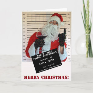 Jultomten Mugshot-julhälsningskort! Helgkort