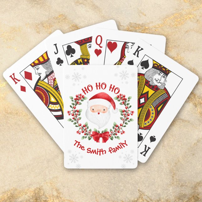 Jultomten-Namn-julkort Casinokort (Santa Claus Christmas Family Name Playing Cards)