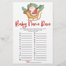 Jultomten Namn Tävling Baby Shower Game Brevpapper