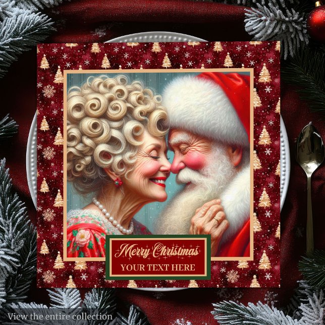 Jultomten Napkins Red Guld Grönt - jultema Pappersservett (Santa Claus Napkins Red Gold Green Christmas Theme)