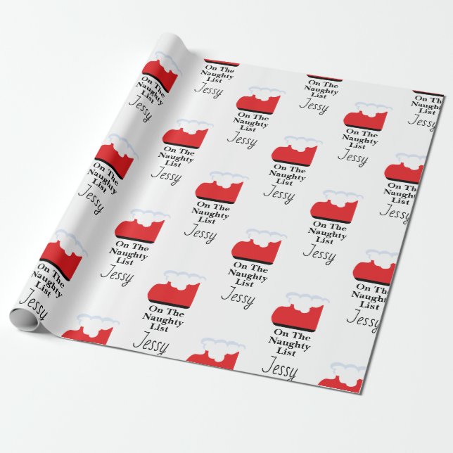 Jultomten Naughty List Sock julklapp Presentpapper (Utrullad)