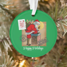 Jultomten nedåt i Skorsten akryl-prydnadsföremål