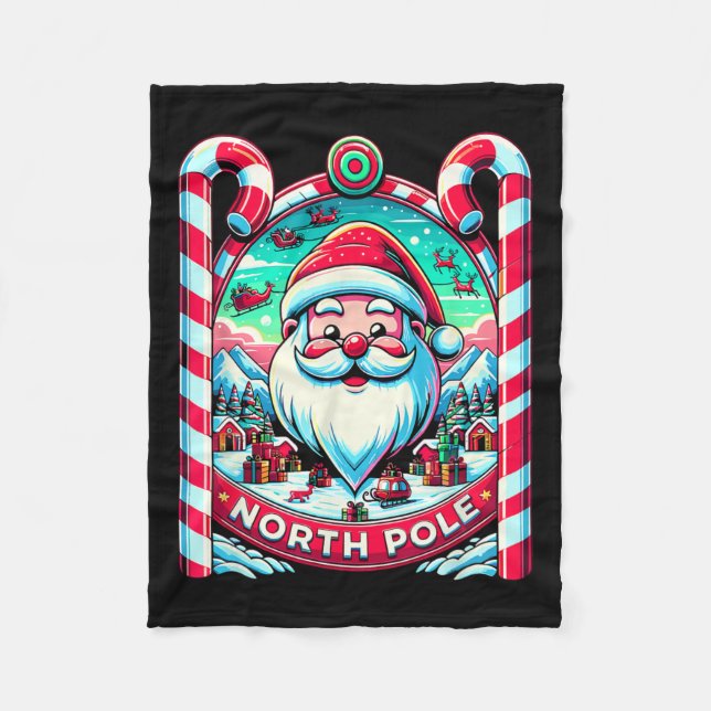 Jultomten North Pole God jul Festive Xma Fleecefilt (Framsidan)