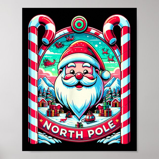 Jultomten North Pole God jul Festive Xma Poster (Framsidan)