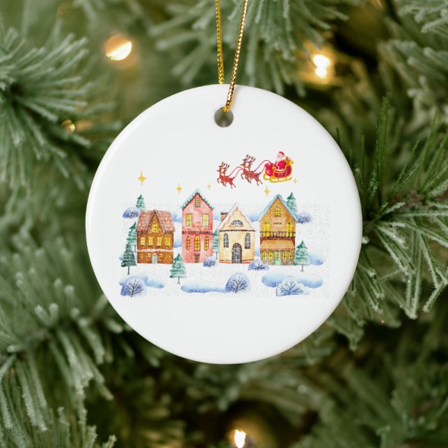 Jultomten North Pole-julbyn Julgransprydnad Keramik (Träd)