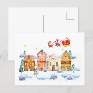 Jultomten North Pole-julbyn Vykort